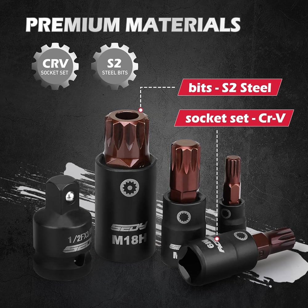 agnes m.ページ Triple-Square Spline Bit Socket Set: 13-Piece Socket Set